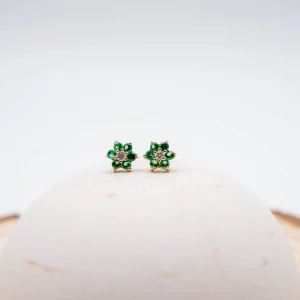 PENDIENTES FLOR VERDE